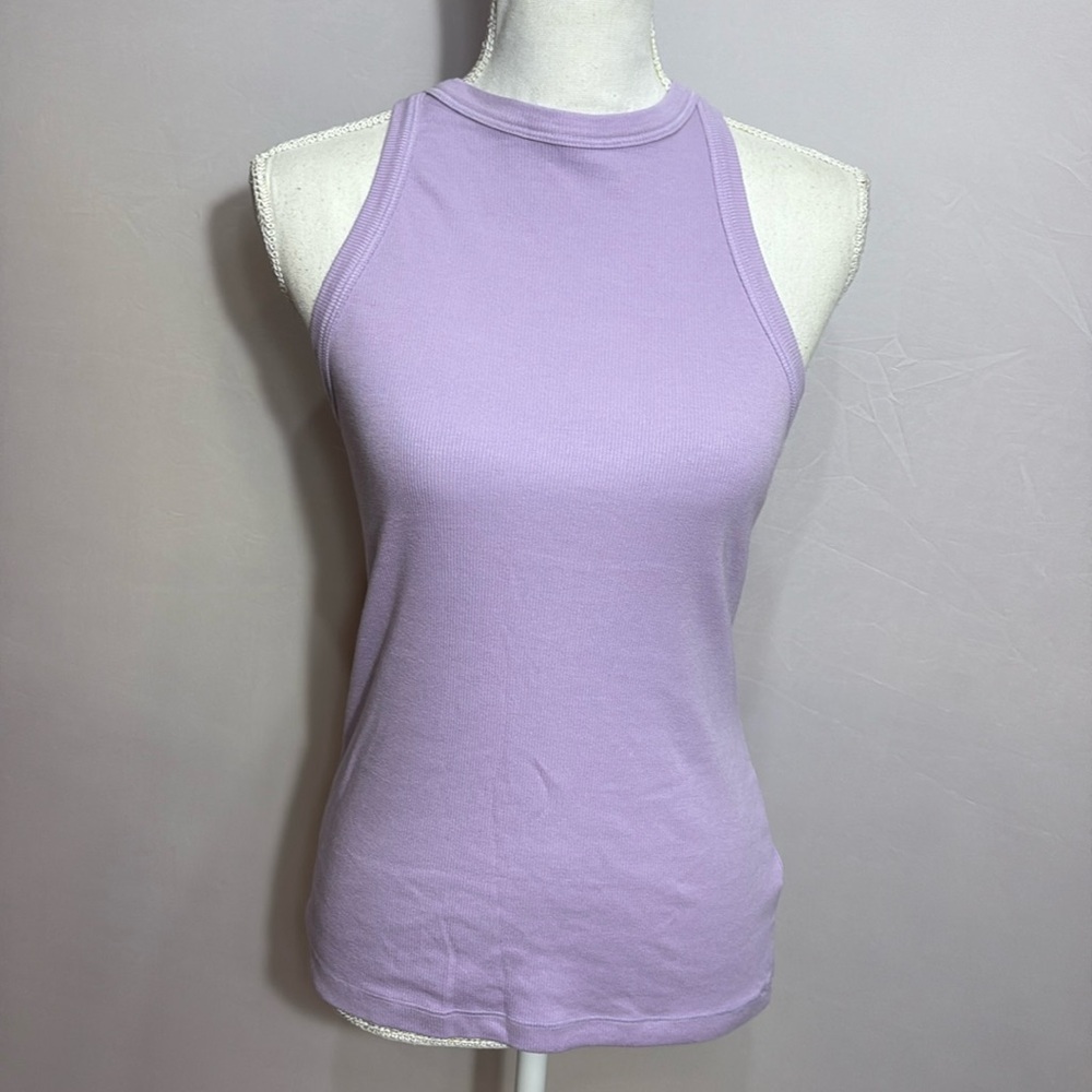 Stateside Lavender Ribbed Tank High Neck